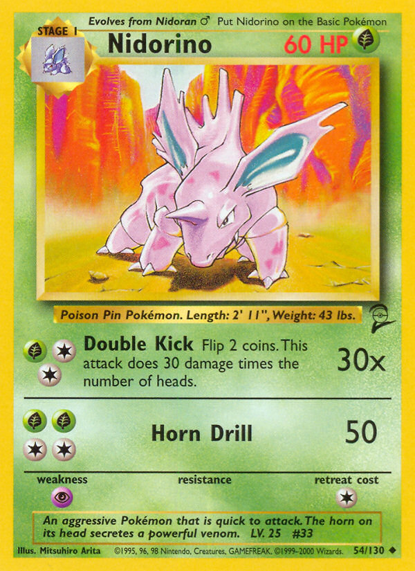 Nidorino 54/130 Base Set 2