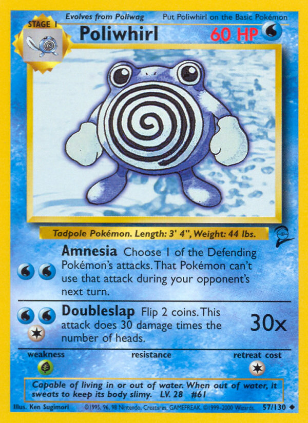 Poliwhirl 57/130 Base Set 2