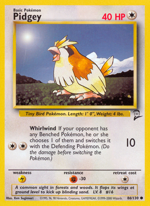 Pidgey 86/130 Base Set 2