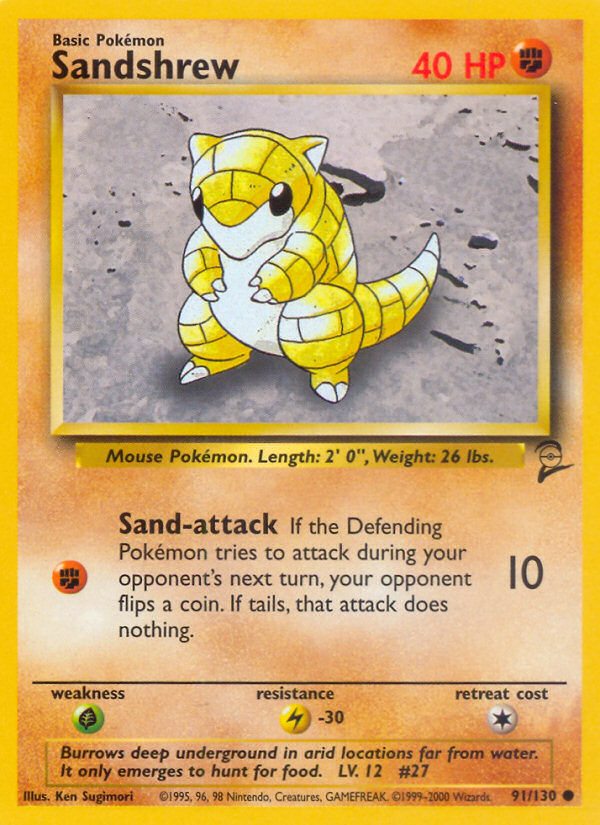 Sandshrew 91/130 Base Set 2