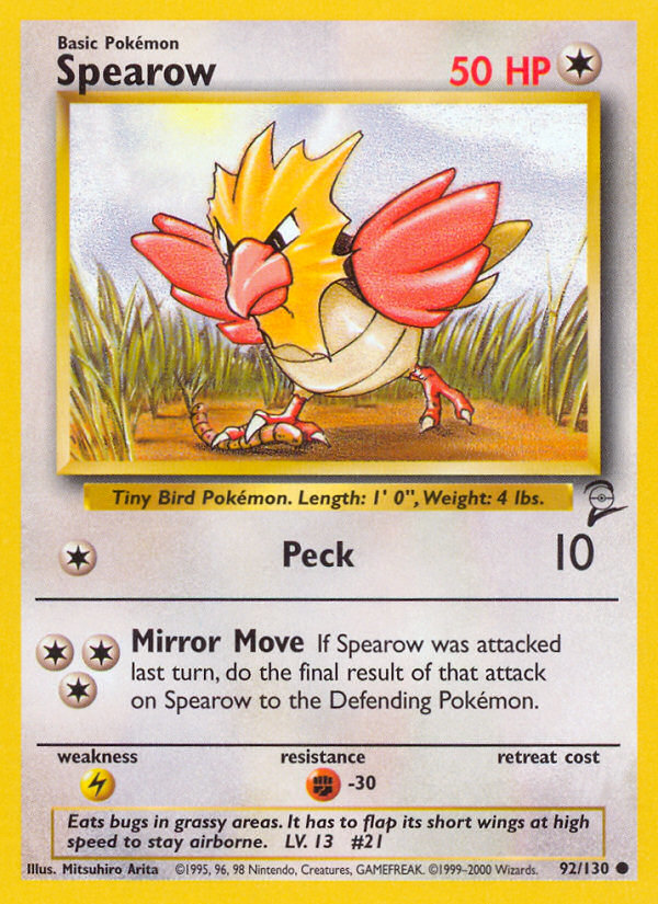 Spearow 92/130 Base Set 2