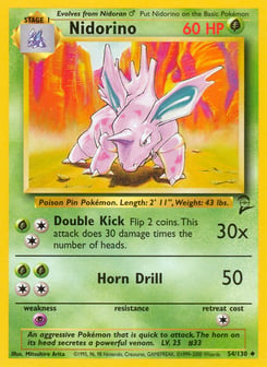 Nidorino 54/130 Base Set 2