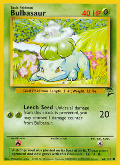 Bulbasaur 67/130 Base Set 2