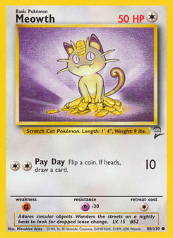 Meowth 80/130 Base Set 2