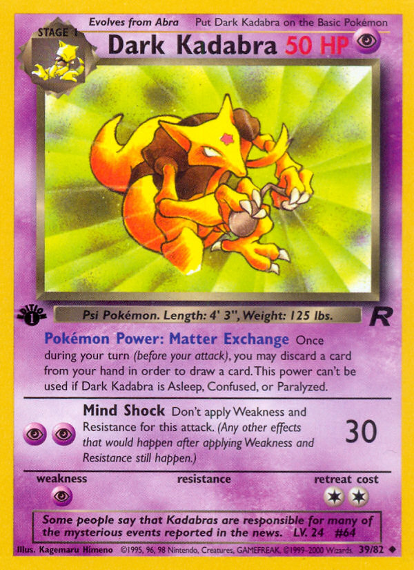 Dark Kadabra 39/82 Team Rocket