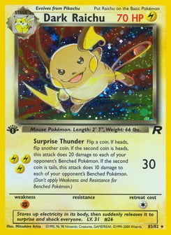 Dark Raichu 83/82 Team Rocket