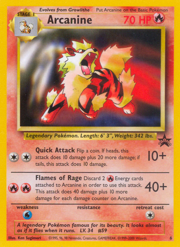 Arcanine 6 Wizards Black Star Promos