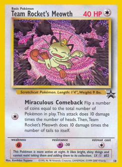 Team Rocket's Meowth 18 Wizards Black Star Promos