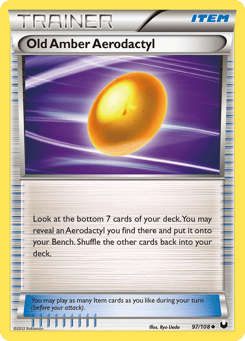 Old Amber Aerodactyl 97/108 Dark Explorers