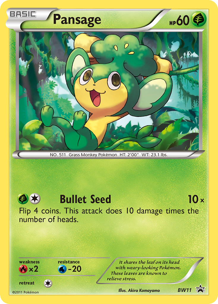 Pansage BW11 BW Black Star Promos