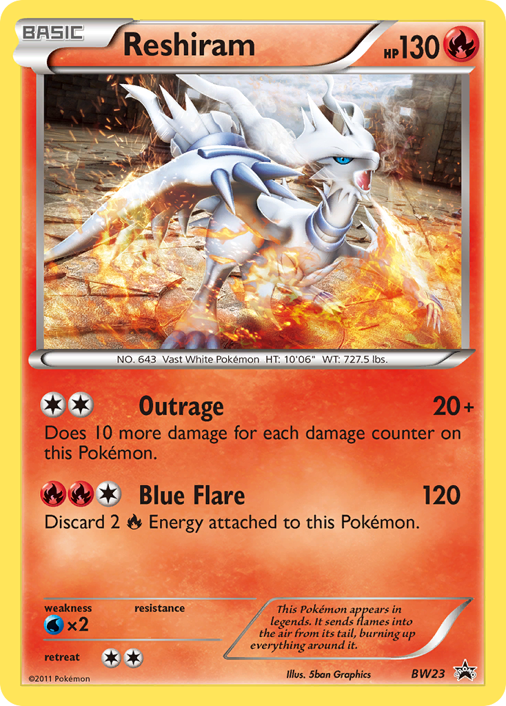 Reshiram BW23 BW Black Star Promos