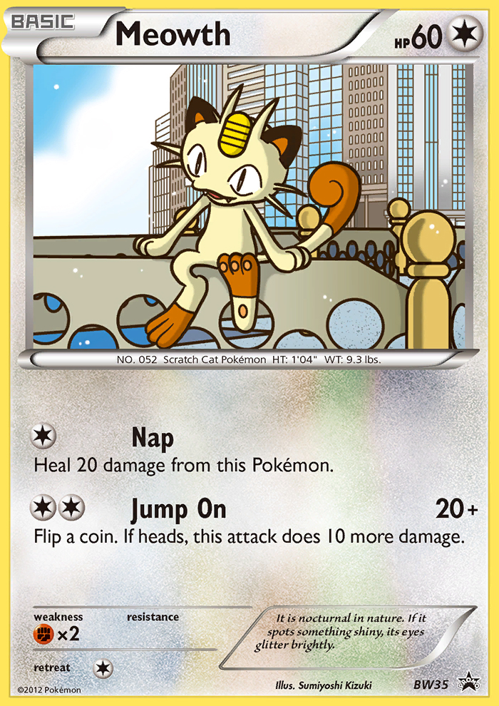 Meowth BW35 BW Black Star Promos