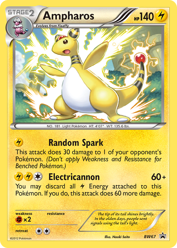 Ampharos BW67 BW Black Star Promos