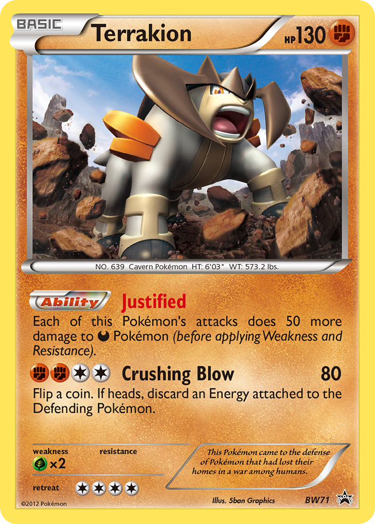Terrakion BW71 BW Black Star Promos