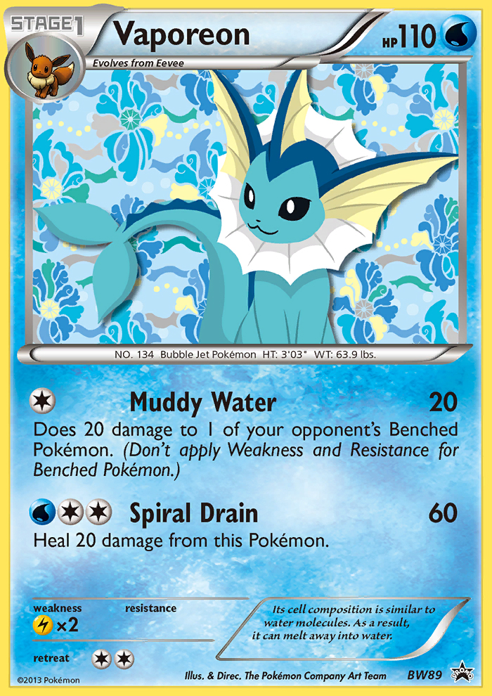Vaporeon BW89 BW Black Star Promos