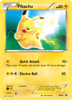 Pikachu BW54 BW Black Star Promos