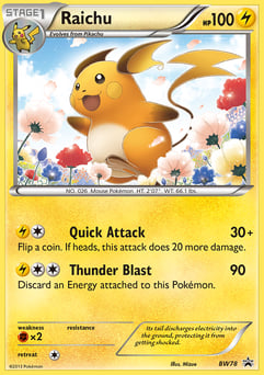Raichu BW78 BW Black Star Promos