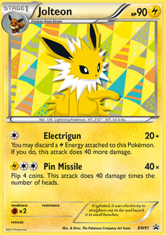 Jolteon BW91 BW Black Star Promos