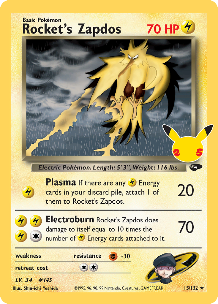 Rocket's Zapdos 15 Celebrations: Classic Collection