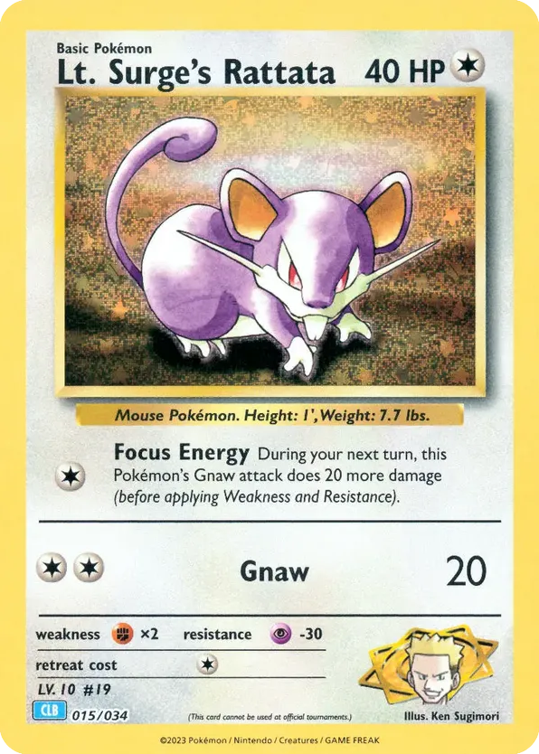 Lt. Surge's Rattata 015/034 Pokémon TCG Classic - Blastoise