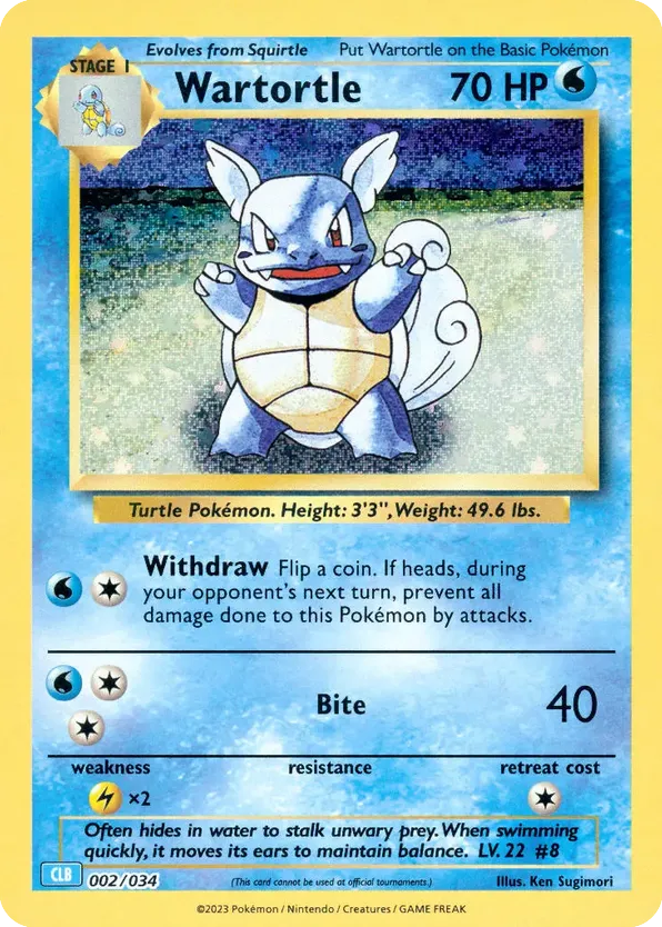 Wartortle 002/034 Pokémon TCG Classic - Blastoise