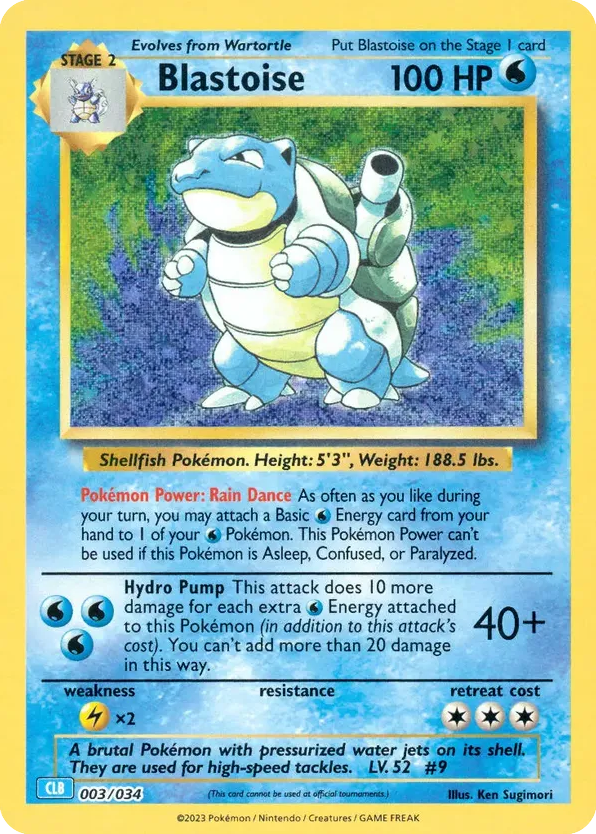Blastoise 003/034 Pokémon TCG Classic - Blastoise