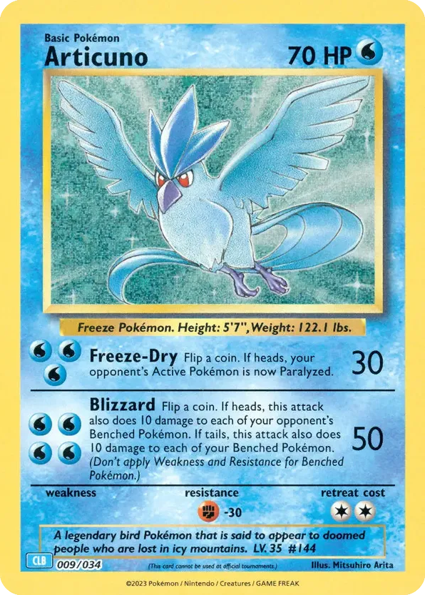 Articuno 009/034 Pokémon TCG Classic - Blastoise