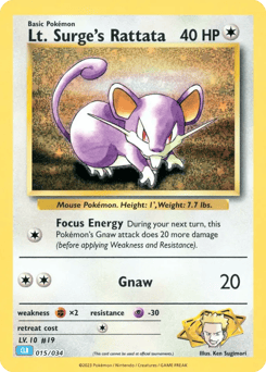 Lt. Surge's Rattata 015/034 Pokémon TCG Classic - Blastoise