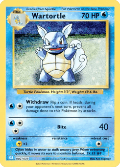 Wartortle 002/034 Pokémon TCG Classic - Blastoise