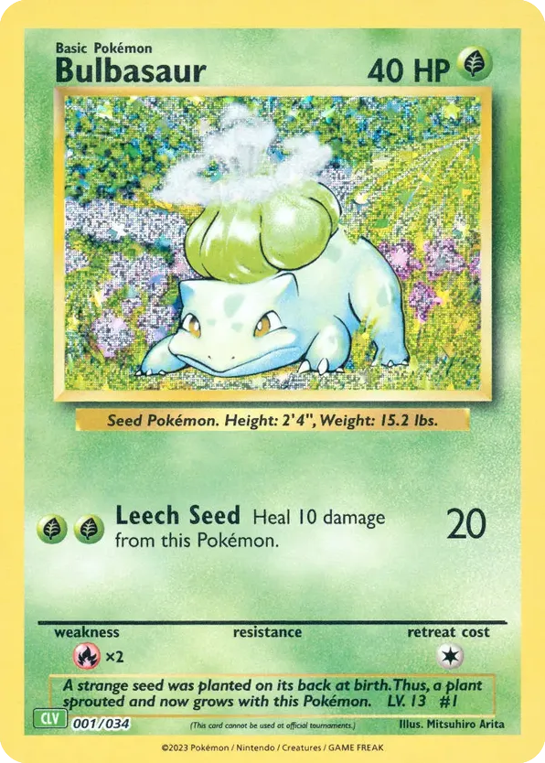 Bulbasaur 001/034 Pokémon TCG Classic - Venusaur