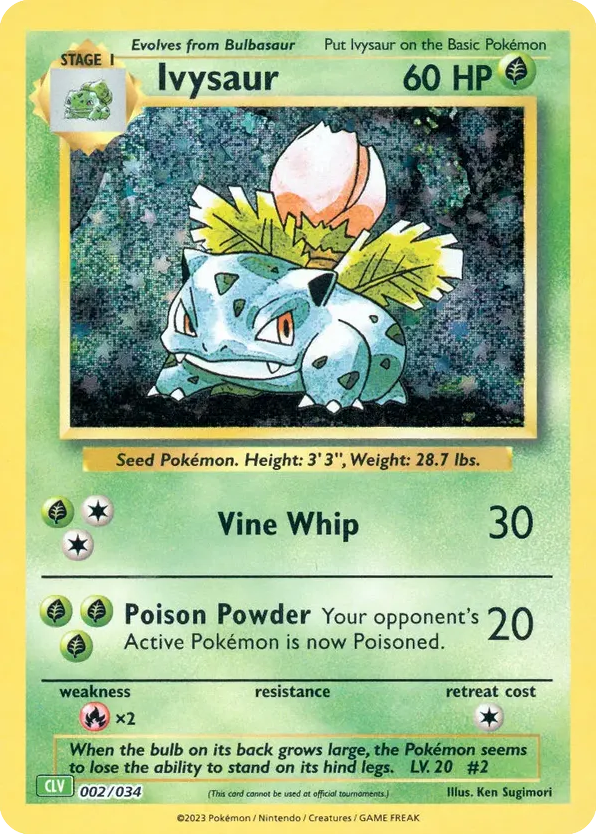 Ivysaur 002/034 Pokémon TCG Classic - Venusaur
