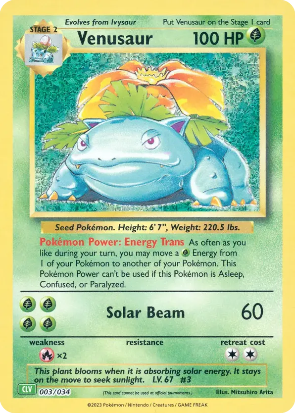 Venusaur 003/034 Pokémon TCG Classic - Venusaur