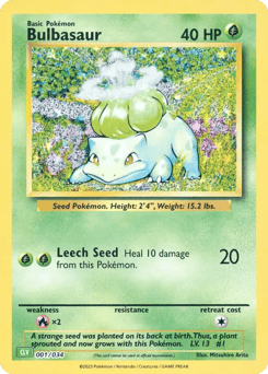 Bulbasaur 001/034 Pokémon TCG Classic - Venusaur