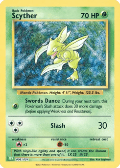 Scyther 006/034 Pokémon TCG Classic - Venusaur