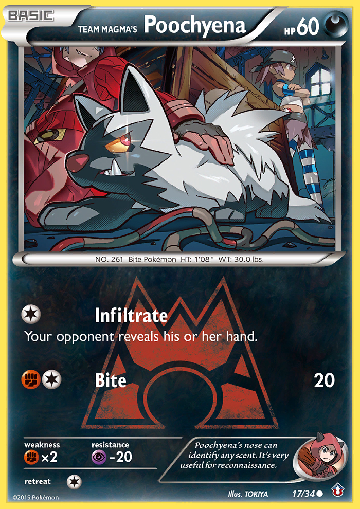 Team Magma's Poochyena 17/34 Double Crisis