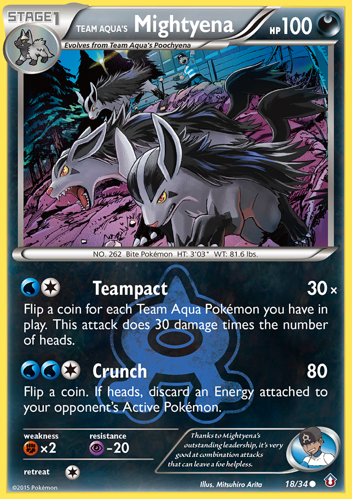 Team Aqua's Mightyena 18/34 Double Crisis