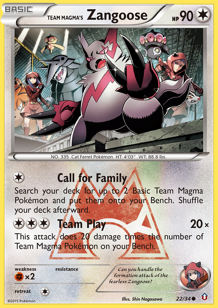 Team Magma's Zangoose 22/34 Double Crisis