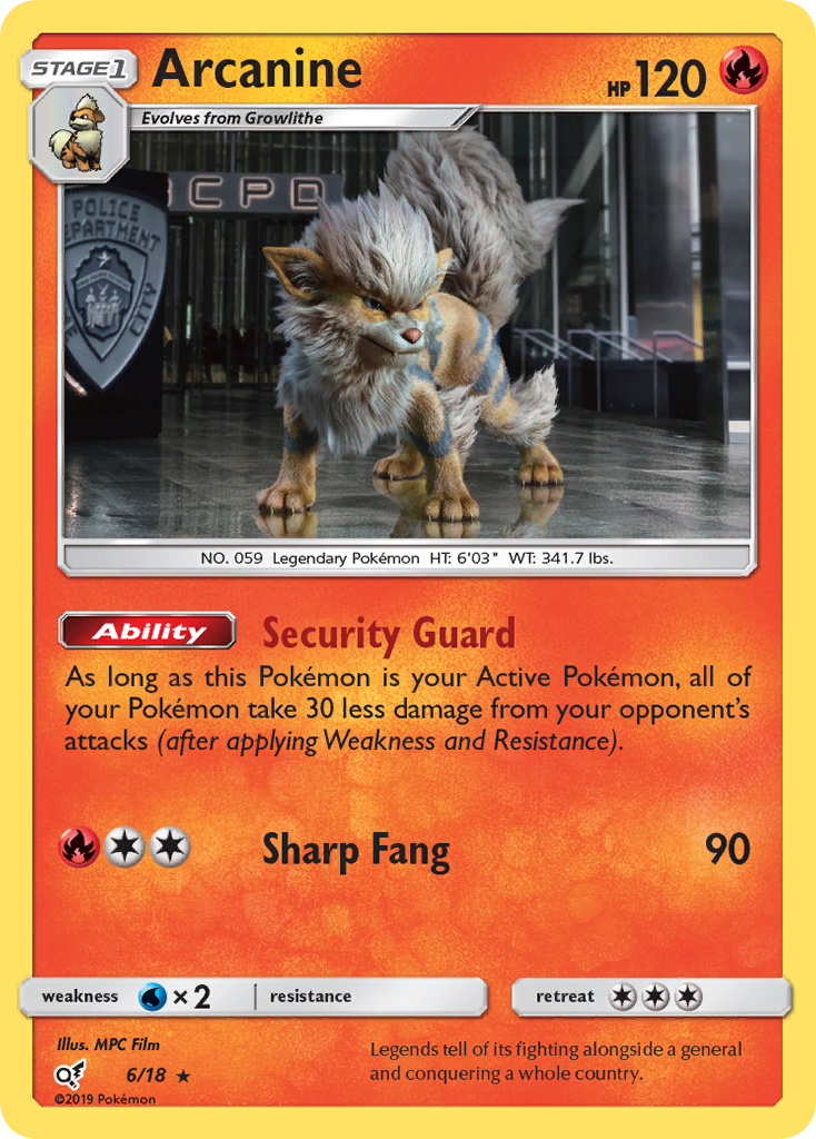 Arcanine 6/18 Detective Pikachu
