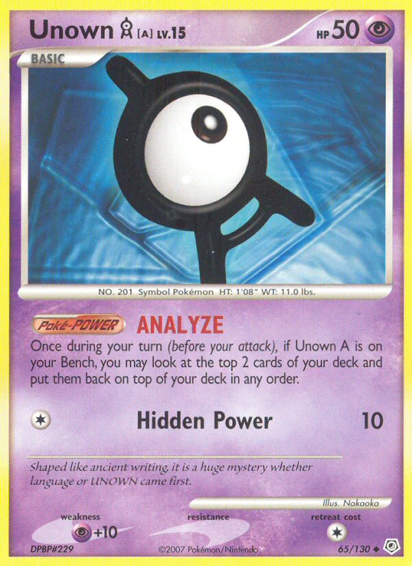 Unown [A] 65/130 Diamond & Pearl
