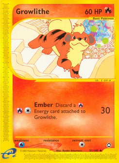 Growlithe 51/147 Aquapolis