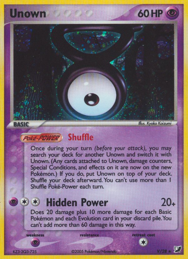 Unown V/28 Unseen Forces