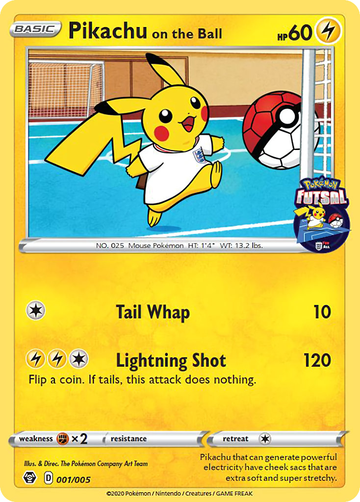 Pikachu on the Ball 001/005 Pokémon Futsal Collection