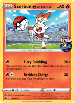 Scorbunny on the Ball 004/005 Pokémon Futsal Collection