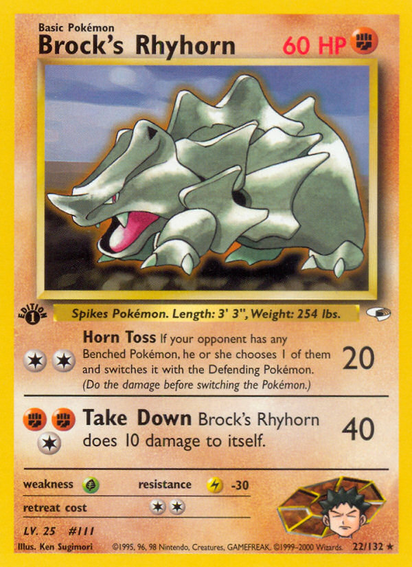 Brock's Rhyhorn 22/132 Gym Heroes