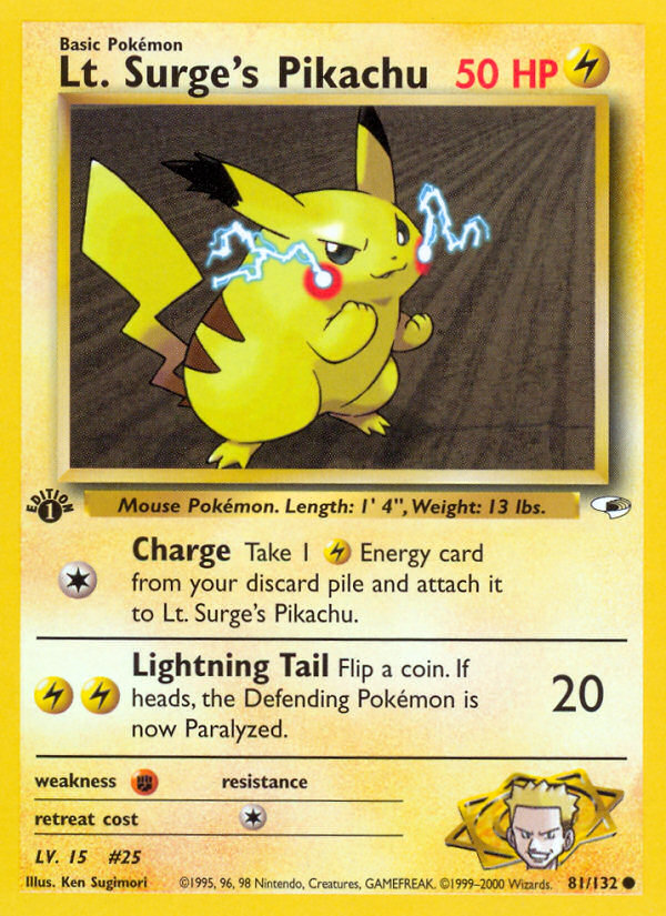 Lt. Surge's Pikachu 81/132 Gym Heroes