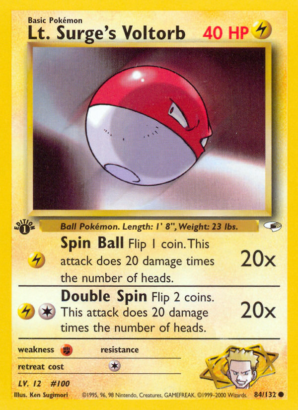 Lt. Surge's Voltorb 84/132 Gym Heroes