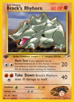 Brock's Rhyhorn 22/132 Gym Heroes