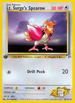 Lt. Surge's Spearow 52/132 Gym Heroes