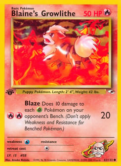 Blaine's Growlithe 62/132 Gym Heroes
