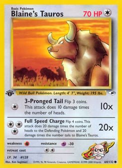 Blaine's Tauros 64/132 Gym Heroes